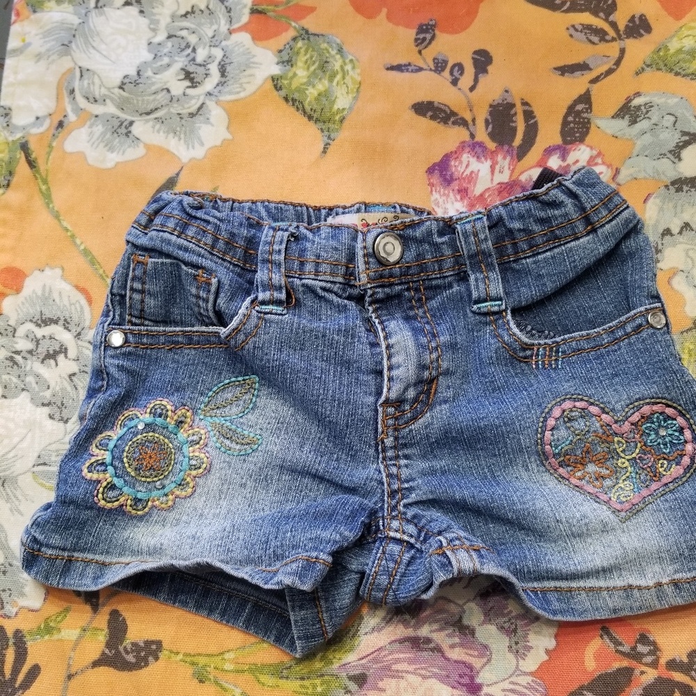 Cute girls Jean short's with flower detail
